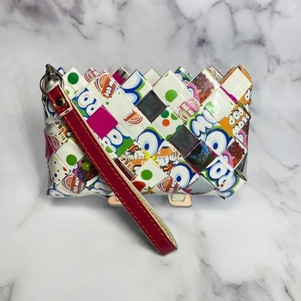 Rare Vintage Candy Wrapper Handmade Clutch / Wristlet